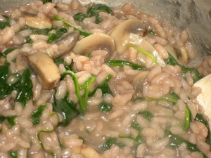 mushroomspinachrisotto