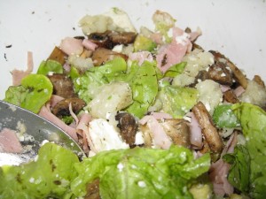 Ham & mushroom salad